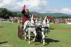 © NŽ Topoľčianky World Pair Driving Championship 2013 in Topoľčianky, Slovakia: Mitja (on the right) with his team.